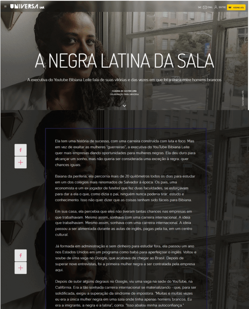 UOL Universa: A poderosa Bibiana Leite.